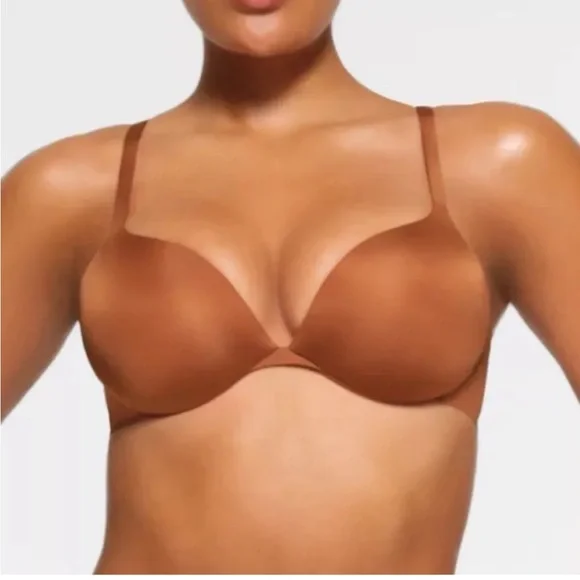 NWT Skims Women’s Ultimate Collection Push-Up Plunge Bra in Bronze - Picture 1 of 4